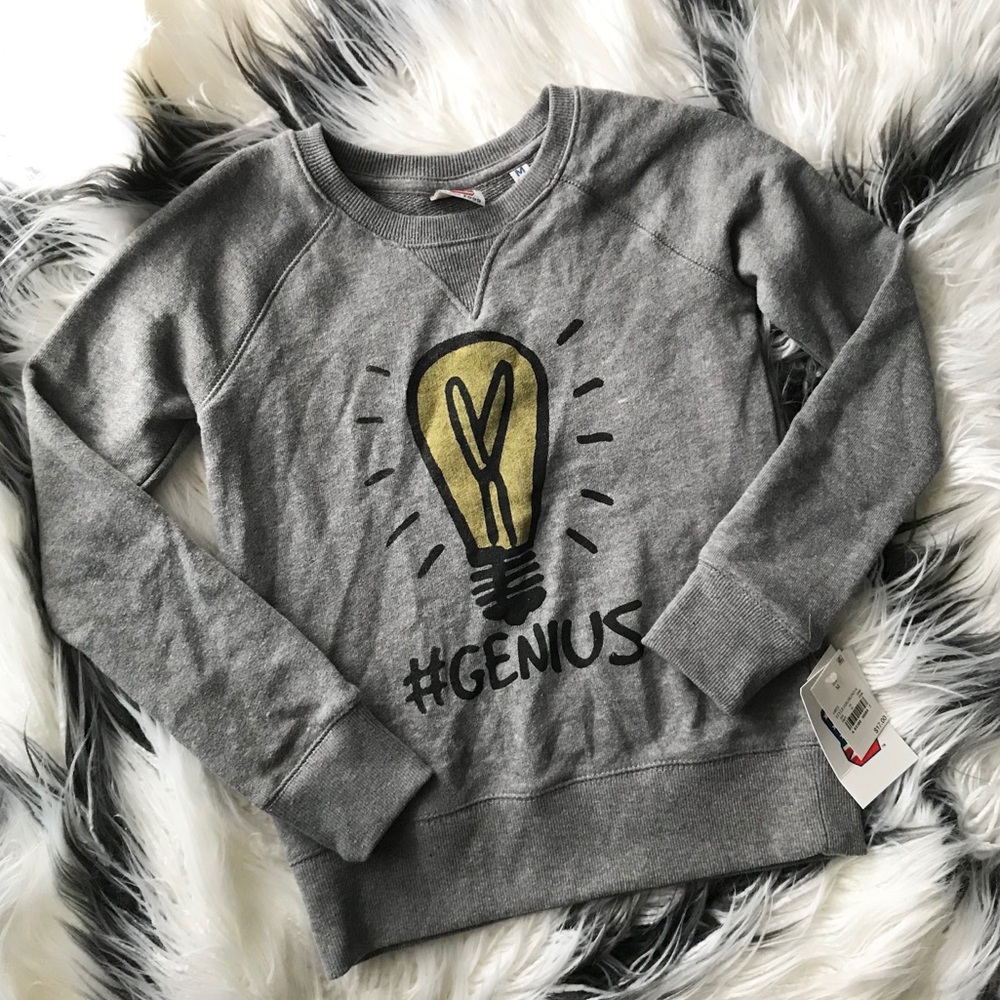 Junk Food Clothing “Genius” Light Bulb Sweater NWT